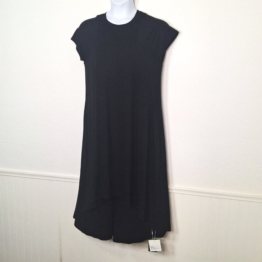 Halara Jersey Knit Dress Sz L Midi Pockets Neutral Minimalist Athleisure - Picture 2 of 15